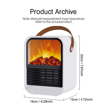 Fireplace Electric Heater Warm Blower Fan Portable Desktop Household Home Heating Stove Radiator Flame Warmer Machine