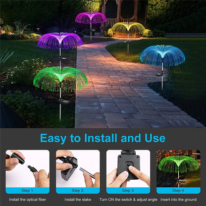 Solar Jellyfish Light Outdoor Waterproof Flowers Garden Lamp 7 Color Changing Landscape Yard Patio Pathway Christmas Sun Light