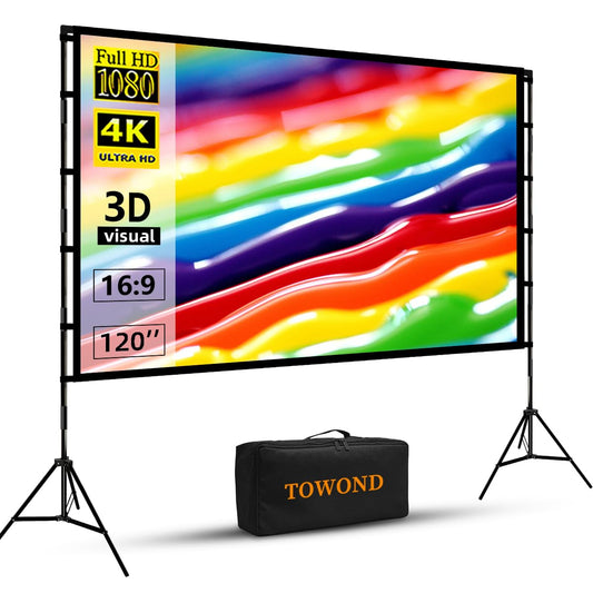 TOWOND 120'' Portable Projector Screen with Stand