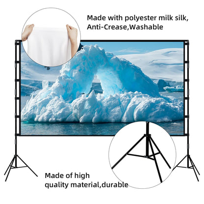 TOWOND 120'' Portable Projector Screen with Stand