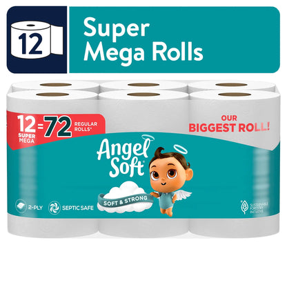 12 Angel Soft Super Mega Rolls